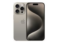 Apple iPhone 15 Pro - 5G smartphone - dual-SIM / Internminne 1 TB - OLED-skärm - 6.1" - 2556 x 1179 pixlar (120 Hz) - 3 st. bakre kameror 48 MP, 12 MP, 12 MP - front camera 12 MP - naturligt titan MTVF3QN/A