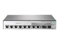 HPE OfficeConnect 1850 6XGT and 2XGT/SPF+ - Switch - Administrerad - 6 x 10GBase-T + 2 x 10 Gigabit Ethernet / 10 Gigabit Ethernet SFP+ - sida till sida luftflöde - skrivbordsmodell, rackmonterbar, väggmonterbar JL169A