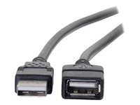 C2G 6.6ft USB Extension Cable - USB A to USB A Extension Cable - USB 2.0 - M/F - USB-förlängningskabel - USB (hane) till USB (hona) - 2 m - svart 52107