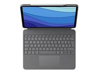 Logitech Combo Touch - Tangentbord och foliefodral - med pekdyna - bakgrundsbelyst - Apple Smart connector - QWERTY - USA, internationellt - sand - för Apple 11-inch iPad Pro (1:a generation, 2a generation, 3:e generationen) 920-010256