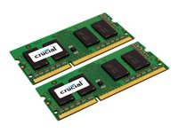 Crucial - DDR3L - sats - 8 GB: 2 x 4 GB - SO DIMM 204-pin - 1600 MHz / PC3-12800 - CL11 - 1.35 V - ej buffrad - icke ECC CT2KIT51264BF160B