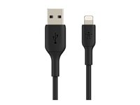 Belkin BoostCharge - Lightning-kabel - Lightning hane till USB hane - 1 m - svart (paket om 2) CAA001BT1MBK2PK