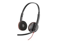 Poly Blackwire 3220 - 3200 Series - headset - på örat - kabelansluten - USB-A - svart - Skype-certifierat, Cisco Jabber-certifierad, Avaya-certifierad 80S02A6