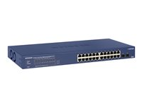 NETGEAR Smart GS724TPv2 - Switch - smart - 24 x 10/100/1000 (PoE+) + 2 x 1000Base-X SFP (upplänk) - rackmonterbar - PoE+ (190 W) GS724TP-200EUS