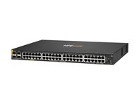 HPE Aruba 6100 48G Class4 PoE 4SFP+ 370W Switch - Switch - Administrerad - 48 x 10/100/1000 (PoE+) + 4 x 1 Gigabit / 10 Gigabit SFP+ - sida till sida luftflöde - rackmonterbar - PoE+ (370 W) JL675A#ABB
