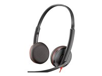 Poly Blackwire 3225 - Blackwire 3200 Series - headset - på örat - kabelansluten - USB, 3,5 mm kontakt - svart - Skype-certifierat, Cisco Jabber-certifierad, Avaya-certifierad 80S11A6