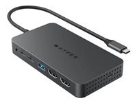 HyperDrive Next - Dockningsstation - för laptop, surfplatta, bärbar dator, smartmobil - USB-C / USB4 / Thunderbolt 3 / Thunderbolt 4 - 2 x HDMI - 1GbE HD7002GL