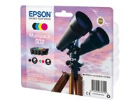 Epson 502 Multipack - 4-pack - svart, gul, cyan, magenta - original - blister - bläckpatron - för Expression Home XP-5100, XP-5105, XP-5150, XP-5155; WorkForce WF-2860, WF-2865, WF-2885 C13T02V64010