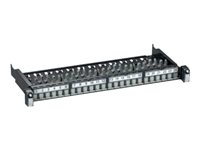 Schneider Actassi 19-C6 Patch Panel Sliding Evo - Patch-panel - CAT 6 - UTP - RJ-45 X 24 - mörkgrå, RAL 7016 - 1U - 19" VDIG118241U60