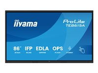 iiyama ProLite TE8615A-B1AG - 86" Diagonal klass (85.6" visbar) LED-bakgrundsbelyst LCD-skärm - interaktiv digital skyltning - med beröringsskärm (multi touch) / 8-mikrofonarray / valbar slot-in PC-funktionalitet - 4K UHD (2160p) 3840 x 2160 - svart (ram), matt finish - med iiyama WiFi-modul (OWM002) TE8615A-B1AG