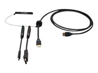 C2G 6ft (1.8m) 4K HDMI Premium Cable and Dongle Adapter Ring with Color Coded DisplayPort and USB-C - Videoadaptersats - svart - 4K60Hz stöd, 4K 30 Hz-stöd (DisplayPort), guldblinkade kontakter C2G30053