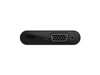 Belkin USB-C to VGA + Charge Adapter - Videokort - 24 pin USB-C hane till HD-15 (VGA), USB-C (enbart ström) hona - svart - stöd för 1080p, USB Power Delivery (60W) AVC001BTBK