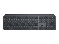 Logitech MX Keys - Tangentbord - bakgrundsbelyst - trådlös - Bluetooth, 2.4 GHz - hela norden - grafit 920-009411