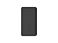 Belkin BoostCharge - Strömförsörjningsbank - 10000 mAh - 15 Watt - 3 utdatakontakter (2 x USB, 24 pin USB-C) - svart BPB011BTBK