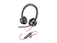 Poly Blackwire 8225 - Blackwire 8200 series - headset - på örat - kabelansluten - aktiv brusradering - USB-C - svart - Zoomcertifierad 772K4AA