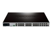 D-Link xStack DGS-3420-28PC - Switch - Administrerad - 24 x 10/100/1000 + 4 x kombinations-Gigabit SFP + 4 x 10 Gigabit SFP+ - rackmonterbar - PoE DGS-3420-28PC