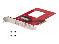 StarTech.com U.3 to PCIe Adapter Card, PCIe 4.0 x4 Adapter For 2.5" U.3 NVMe SSDs, SFF-TA-1001 PCI Express Add-in Card for Desktops/Servers, TAA Compliant - OS Independent (PEX4SFF8639U3) - Gränssnittsadapter - 2.5" - U.3 NVMe - PCIe 4.0 x4 - röd - TAA-kompatibel PEX4SFF8639U3