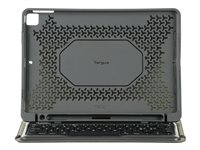 Targus Pro-Tek Education - Tangentbord och foliefodral (fodral) - trådlös - Bluetooth 5.1 - tysk - svart tangentbord, svart fodral - för Apple 10.2-inch iPad (7:e generation, 8:e generation, 9:e generation) THZ891DE