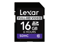 Lexar Full-HD Video Memory Card - Flash-minneskort - 16 GB - Class 6 - SDHC LSD16GFBEUHD