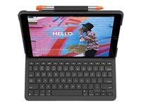 Logitech Slim Folio - Tangentbord och foliefodral - trådlös - Bluetooth LE - QWERTY - hela norden - grafit 920-011337