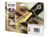 Epson 16XL Multipack - 4-pack - XL - svart, gul, cyan, magenta - original - bläckpatron - för WorkForce WF-2010, 2510, 2520, 2530, 2540, 2630, 2650, 2660, 2750, 2760 C13T16364010