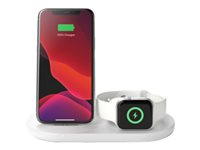 Belkin BoostCharge - Trådlöst laddställ - 7.5 Watt - vit - för Apple AirPods; AirPods Pro; iPhone 11, 12, 7, 8, SE, X, XR, XS, XS Max; Watch WIZ001VFWH