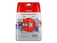 Canon PG-545 XL/CL-546XL Photo Value Pack - Svart, gul, cyan, magenta, färg (cyan, magenta, gul) - original - bläckbehållare / papperspaket - för PIXMA TR4551, TR4650, TR4651, TS3350, TS3351, TS3352, TS3355, TS3450, TS3451, TS3452 8286B007