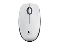 Logitech B100 - Mus - höger- och vänsterhänta - optisk - 3 knappar - kabelansluten - USB - vit 910-003360