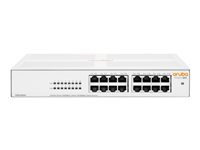 HPE Aruba Instant On 1430 16G Class4 PoE 124W Switch - Switch - ohanterad - 16 x 10/100/1000 (PoE Class 4) - skrivbordsmodell, rackmonterbar, väggmonterbar - PoE (124 W) - BTO R8R48A#ABB