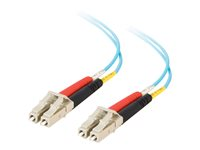 C2G LC-LC 10Gb 50/125 OM3 Duplex Multimode PVC Fiber Optic Cable (LSZH) - Nätverkskabel - LC multiläge (hane) till LC multiläge (hane) - 50 m - fiberoptisk - duplex - 50/125 mikron - OM3 - halogenfri - havsblå 85558