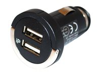 Insmat Dual - Strömadapter för bil - 2.1 A - 2 utdatakontakter (USB) - svart 520-8746