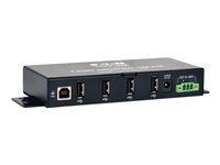 Eaton Tripp Lite series 4-Port Rugged Industrial USB 2.0 Hi-Speed Hub w 15KV ESD Immunity Metal Mountable - Hubb - 4 x USB 2.0 - DIN-skenmonterbar, väggmonterbar U223-004-IND