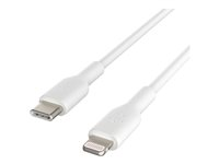 Belkin BoostCharge - Lightning-kabel - 24 pin USB-C hane till Lightning hane - 2 m - vit - USB-strömförsörjning (18W) CAA003BT2MWH