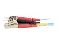 C2G LC-ST 10Gb 50/125 OM3 Duplex Multimode PVC Fiber Optic Cable (LSZH) - Nätverkskabel - ST-läge (multi-mode) (hane) till LC multiläge (hane) - 3 m - fiberoptisk - duplex - 50/125 mikron - OM3 - halogenfri - havsblå 85542