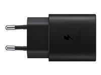 Samsung Fast Charging Wall Charger EP-TA800 - Strömadapter - 25 Watt - 3 A - SFC (24 pin USB-C) - på kabel: USB-C - svart - för Galaxy A20, A50, A70, A8s, M30, M40, Note10, S20, S20 5G, S20+ 5G, Z Flip, Z Flip 5G EP-TA800XBEGWW