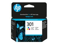 HP 301 - 3 ml - färg (cyan, magenta, gul) - original - blister - bläckpatron - för HP DeskJet 1000, 1010, 1050 AiO, 1050A AiO, 1510 AiO, 2000, 2050 AiO, 2050A AiO, 2510 AiO, 2540 AiO, 3000, 3050 AiO, 3050A eAiO, 3510 eAiO series, HP ENVY 4500 eAiO, 5530 eAiO series, HP OfficeJet 2620 AiO, 4630 eAiO series CH562EE#301