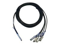 Cisco - Nätverkskabel - SFP+ till QSFP+ - 1 m - tan - för P/N: N9K-C93180YC-FX3, N9K-C9336C-FX2-E, NC55-MPA-4H-HX-S=, NC57-24X400G-BA=, UCS-FI-64108 QSFP-4SFP10G-CU1M=