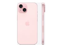 Apple iPhone 15 - 5G smartphone - dual-SIM / Internminne 256 GB - OLED-skärm - 6.1" - 2556 x 1179 pixlar - 2 bakre kameror 48 MP, 12 MP - front camera 12 MP - rosa MTP73QN/A