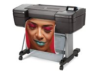 HP DesignJet Z9+ PostScript - 24" storformatsskrivare - färg - bläckstråle - Rulle (61 cm) - 2 400 x 1 200 dpi - upp till 55.7 m2/h (mono)/ upp till 55.7 m2/h (färg) - kapacitet: 1 rulle - Gigabit LAN, USB 2.0 - kniv W3Z71D#B19