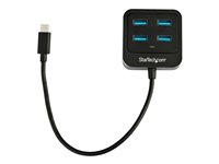 StarTech.com USB C-hubb med 4 portar - USB-C till 4x USB-A-portar - SuperSpeed 10 Gbps USB 3.1/3.2 Gen 2 Type-C-hubb - USB-bussdriven - Bärbar/kompakt USB-C till USB-adapterhubb för bärbar dator - Aluminium - Hubb - 4 x SuperSpeed USB 3.0 - skrivbordsmodell - för P/N: PEXUSB321C HB31C4AB