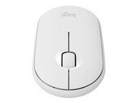 Logitech Pebble M350 - Mus - optisk - 3 knappar - trådlös - Bluetooth, 2.4 GHz - trådlös USB-mottagare - offwhite 910-005716