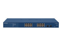 NETGEAR Smart GS716T - V3 - switch - L3 Lite - Administrerad - 16 x 10/100/1000 + 2 x Gigabit SFP - skrivbordsmodell, rackmonterbar GS716T-300EUS