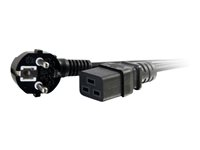 C2G 16 AWG 250 Volt 16 Amp Power Cord - Strömkabel - IEC 60320 C19 till power CEE 7/7 (hane) - AC 250 V - 2 m - formpressad - svart - Europa 80627