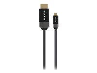 Belkin High Speed HDMI Cable with HDMI Micro Connector - HDMI-kabel - 19 pin micro HDMI Type D hane till HDMI hane - 1.5 m - svart AV10072BF1.5MBK