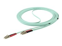 StarTech.com Aqua OM4 Duplex Multimode Fiber - 16 ft / 5m - 100 Gb - 50/125 - OM4 Fiber - LC to LC Fiber Patch Cable (450FBLCLC5) - Nätverkskabel - LC multiläge (hane) till LC multiläge (hane) - 5 m - fiberoptisk - duplex - 50/125 mikron - OM4 - havsblå 450FBLCLC5