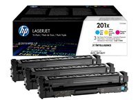 HP 201X - 3-pack - Lång livslängd - gul, cyan, magenta - original - LaserJet - tonerkassett (CF253XM) - för Color LaserJet Pro M252n, MFP M274n, MFP M277c6, MFP M277dw, MFP M277n CF253XM