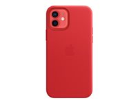 Apple - (PRODUCT) RED - baksidesskydd för mobiltelefon - med MagSafe - läder - röd - för iPhone 12, 12 Pro MHKD3ZM/A