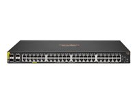 HPE Aruba 6100 48G Class4 PoE 4SFP+ 370W Switch - Switch - Administrerad - 48 x 10/100/1000 (PoE+) + 4 x 1 Gigabit / 10 Gigabit SFP+ - sida till sida luftflöde - rackmonterbar - PoE+ (370 W) JL675A