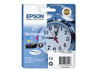 Epson 27 Multi-Pack - 3-pack - 10.8 ml - gul, cyan, magenta - original - blister med RF-larm - bläckpatron - för WorkForce WF-3620DWF, WF-3640DTWF, WF-7110DTW, WF-7610DWF, WF-7620, WF-7620DTWF C13T27054020