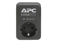 APC Essential Surgearrest PME1WB-GR - Överspänningsskydd - AC 220/230/240 V - 4000 Watt - utgångskontakter: 1 - Tyskland - svart PME1WB-GR